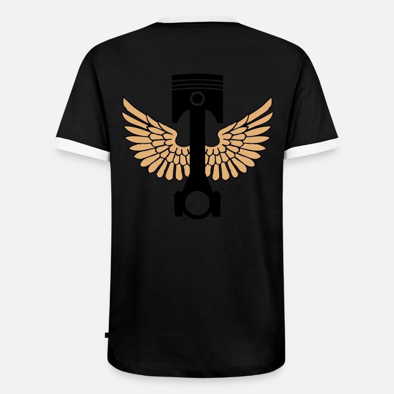 piston and rod 02 - Men's Ringer Shirt - black/white