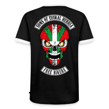 sons of euskal herria - Men's Ringer Shirt - black/white - Back - AI Model Male 178 light (178cm)