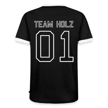 team holz 1 - Männer Kontrast-T-Shirt - Schwarz/Weiß - Hinten - AI Model Male 178 light (178cm)