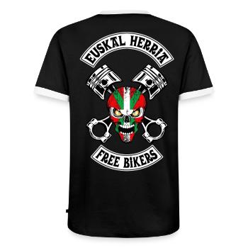Basques Bikers - T-shirt contrasté Homme - noir/blanc - Dos - AI Model Male 178 light (178cm)