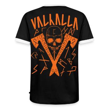 Valhalla Runes - Männer Kontrast-T-Shirt - Schwarz/Weiß - Hinten - AI Model Male 178 light (178cm)