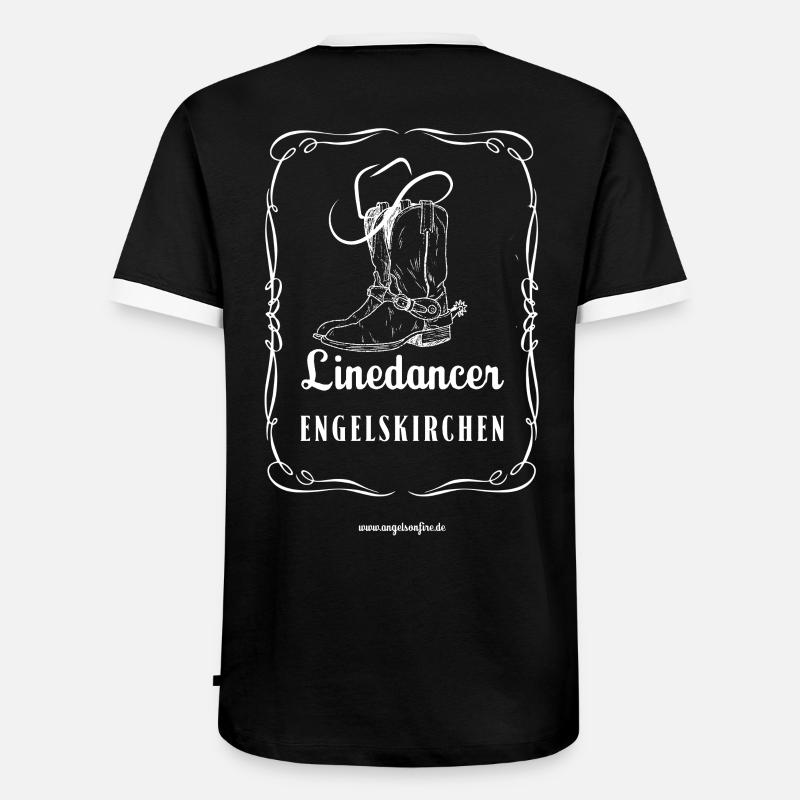 Linedancer Engelskirchen Old Time Linedance Shirt - Männer Kontrast-T-Shirt - Schwarz/Weiß