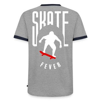 Skateboard und Skater Design. Im Collen design - Männer Kontrast-T-Shirt - Grau/Navy  - Hinten - AI Model Male 178 light (178cm)