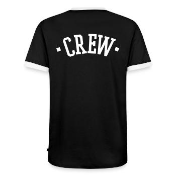 CREW - Männer Kontrast-T-Shirt - Schwarz/Weiß - Hinten - AI Model Male 178 light (178cm)
