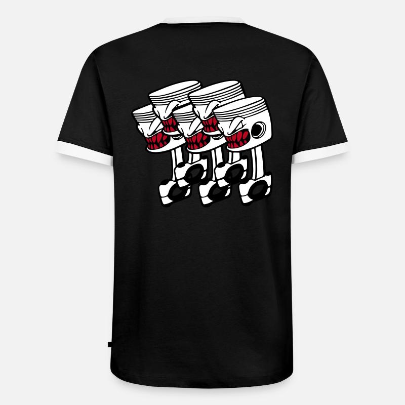 Five Pistons - Männer Kontrast-T-Shirt - Schwarz/Weiß