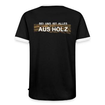 Alles aus Holz - Männer Kontrast-T-Shirt - Schwarz/Weiß - Hinten - AI Model Male 178 light (178cm)
