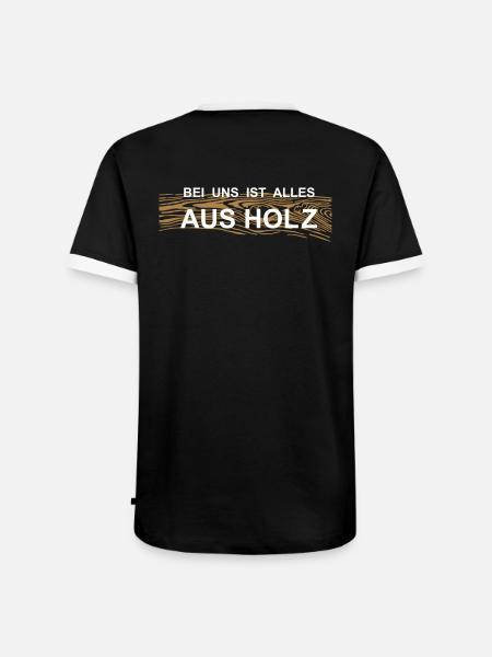 Alles aus Holz - Männer Kontrast-T-Shirt - Schwarz/Weiß