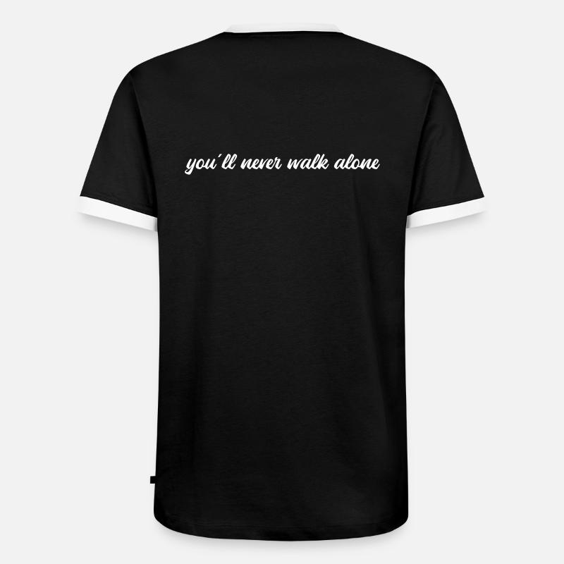 You will never walk alone - Männer Kontrast-T-Shirt - Schwarz/Weiß