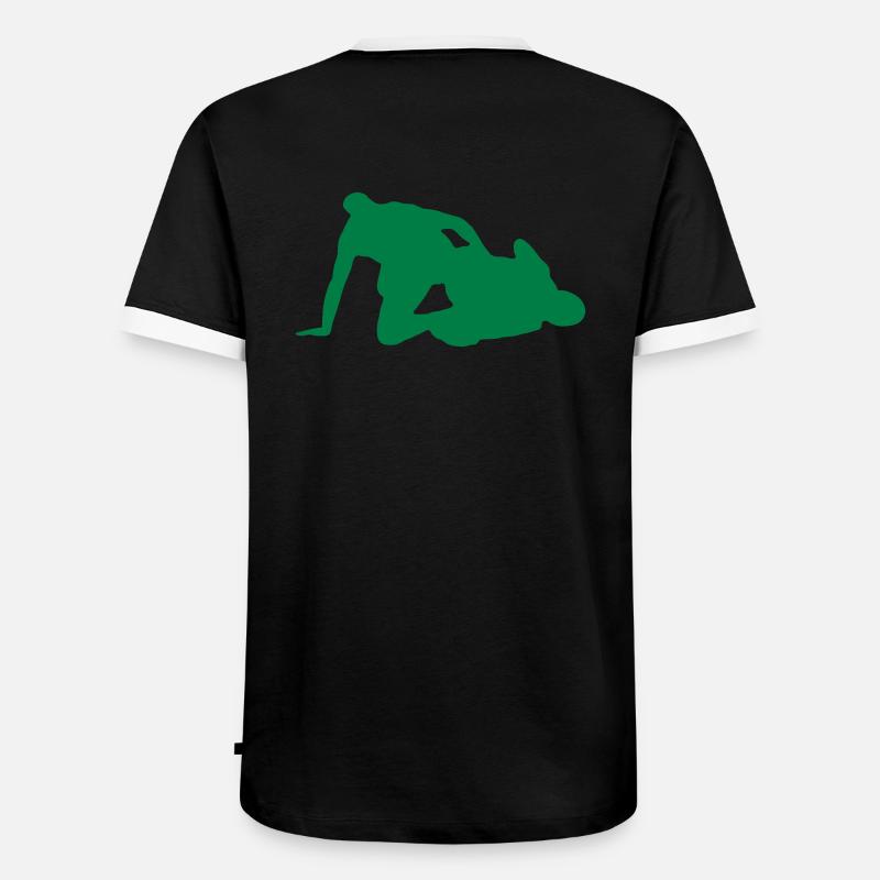 Grappling Leg Control Silhouette - Men's Ringer Shirt - black/white