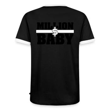 Milliondollarbaby - Männer Kontrast-T-Shirt - Schwarz/Weiß - Hinten - AI Model Male 178 light (178cm)