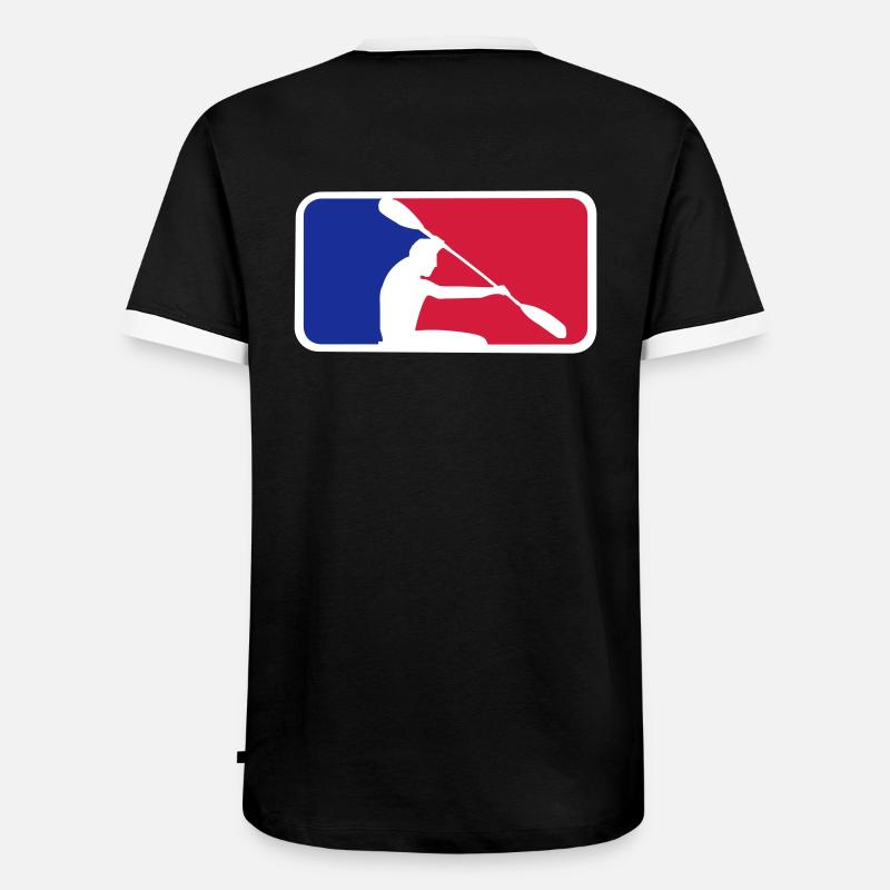 Kanu mit Frame - Männer Kontrast-T-Shirt - Schwarz/Weiß