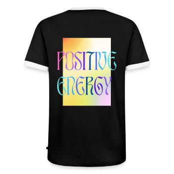 POSITIVE ENERGY - colourful - Men's Ringer Shirt - black/white - Back - AI Model Male 178 light (178cm)