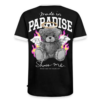 Ours Fabriqué au Paradis - T-shirt contrasté Homme - noir/blanc - Dos - AI Model Male 178 light (178cm)