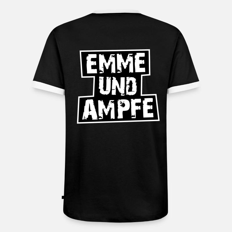 MINIMAL EMMEUNDAMPFE - Männer Kontrast-T-Shirt - Schwarz/Weiß