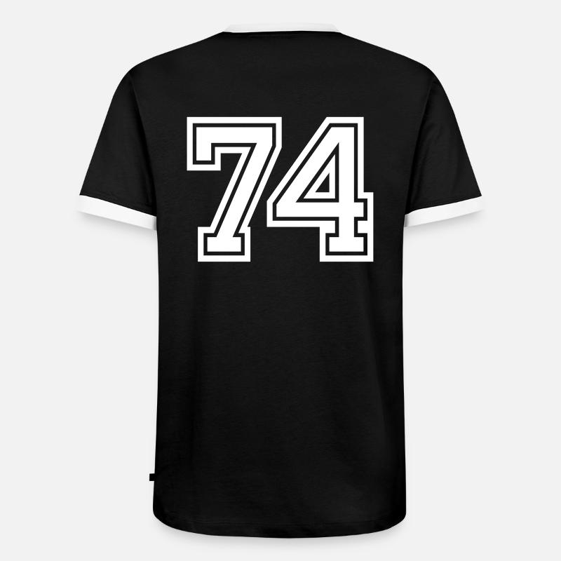 74 - Männer Kontrast-T-Shirt - Schwarz/Weiß