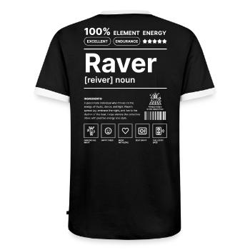 Raver-Lebensstil Weiß - Männer Kontrast-T-Shirt - Schwarz/Weiß - Hinten - AI Model Male 178 light (178cm)