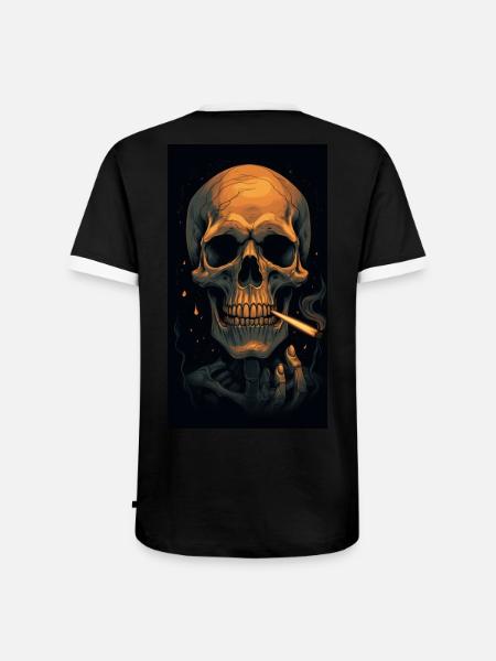 Rauche bis ich sterbe - Männer Kontrast-T-Shirt - Schwarz/Weiß