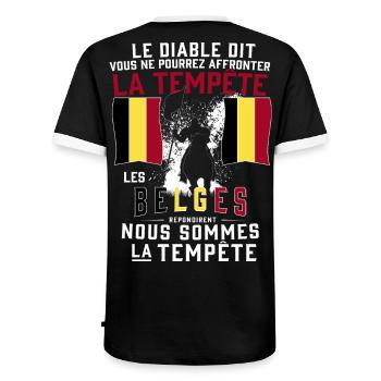 Tempête Belges - T-shirt contrasté Homme - noir/blanc - Dos - AI Model Male 178 light (178cm)