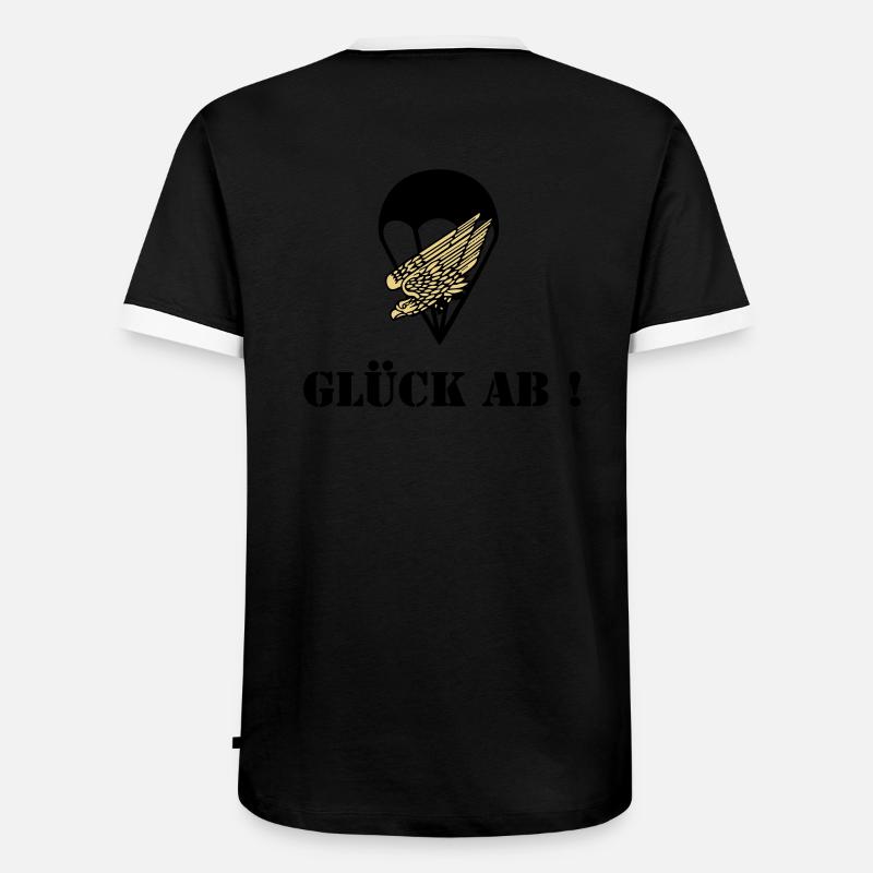 Glück ab Fallschirmjäger - Männer Kontrast-T-Shirt - undefined