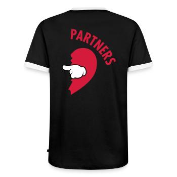 Running Partner (Part 2) - Männer Kontrast-T-Shirt - Schwarz/Weiß - Hinten - AI Model Male 178 light (178cm)