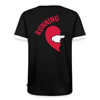 Running Partner (Part 1) - Männer Kontrast-T-Shirt - Schwarz/Weiß - Hinten - AI Model Male 178 light (178cm)