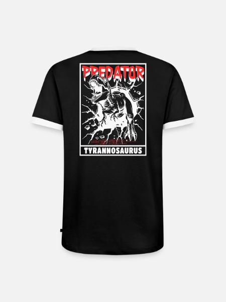 Predator - Tyrannosaurus Rex - Männer Kontrast-T-Shirt - Schwarz/Weiß