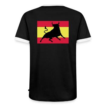 Viva España - Men's Ringer Shirt - black/white - Back - AI Model Male 178 light (178cm)