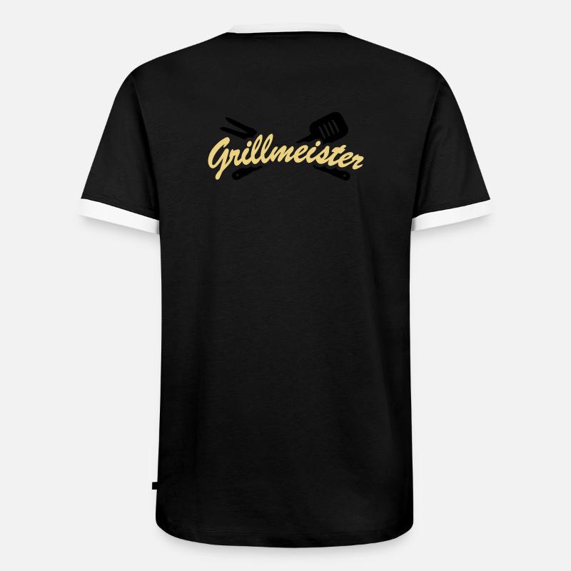 Grill Master - Men's Ringer Shirt - black/white
