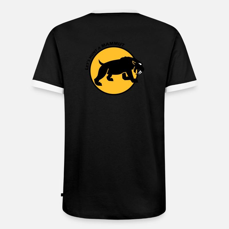 Saber-tooth tiger - Men's Ringer Shirt - black/white