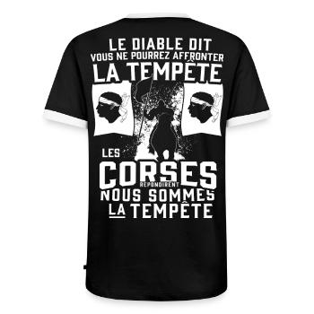 Tempête Corses - T-shirt contrasté Homme - noir/blanc - Dos - AI Model Male 178 light (178cm)