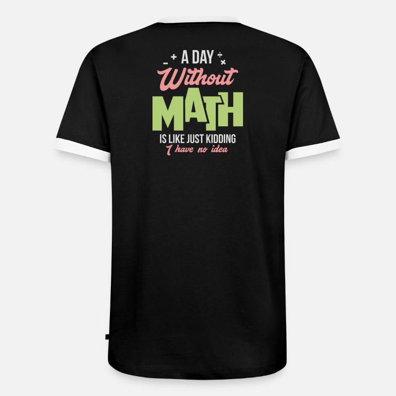 mathematics - Men's Ringer Shirt - black/white