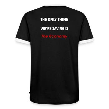 Rettung der Wirtschaft - Männer Kontrast-T-Shirt - Schwarz/Weiß - Hinten - AI Model Male 178 light (178cm)
