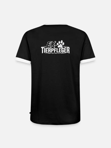 Ex-Tierpfleger. Nicht mehr Teil davon. - Männer Kontrast-T-Shirt - Schwarz/Weiß