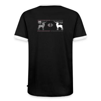 Noël, Renne - T-shirt contrasté Homme - noir/blanc - Dos - AI Model Male 178 light (178cm)
