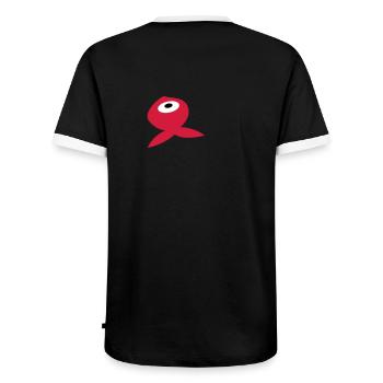 Goldfish - Men's Ringer Shirt - black/white - Back - AI Model Male 178 light (178cm)