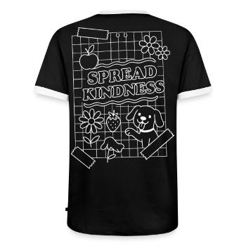 Répandre la gentillesse (blanc) - T-shirt contrasté Homme - noir/blanc - Dos - AI Model Male 178 light (178cm)