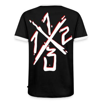 1312 - T-shirt contrasté Homme - noir/blanc - Dos - AI Model Male 178 light (178cm)