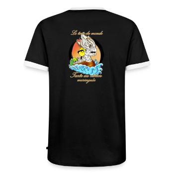 Zitronen-Baiser-Torte - Männer Kontrast-T-Shirt - Schwarz/Weiß - Hinten - AI Model Male 178 light (178cm)