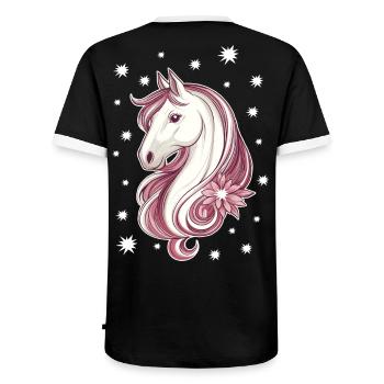 Horse with stars - Men's Ringer Shirt - black/white - Back - AI Model Male 178 light (178cm)