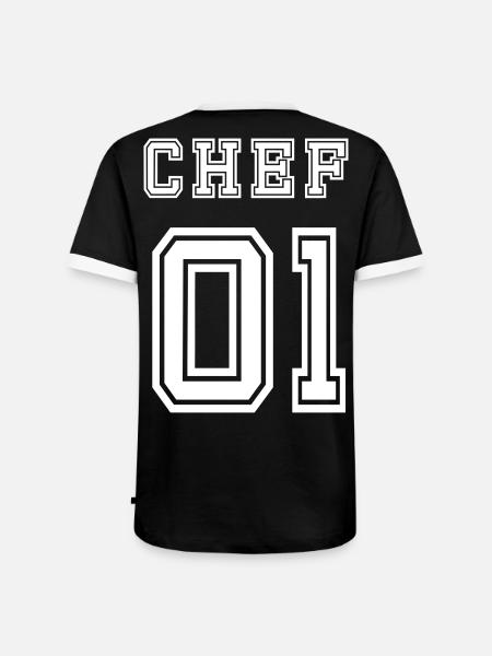 Chef - Männer Kontrast-T-Shirt - Schwarz/Weiß