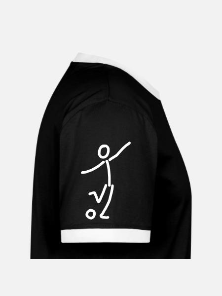 iYpsilon Fussball Schuss - Männer Kontrast-T-Shirt - Schwarz/Weiß - Rechts