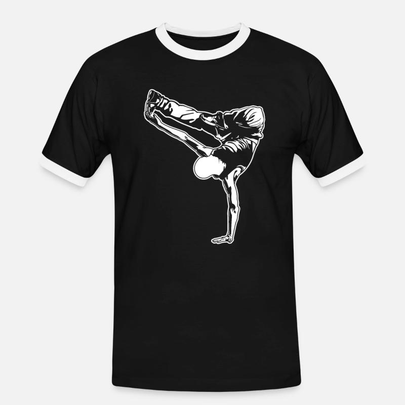 Breakdancer - Männer Kontrast-T-Shirt - Schwarz/Weiß