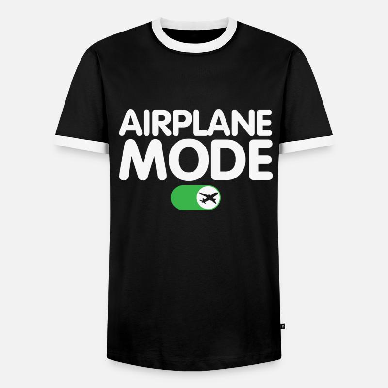 Flugzeugmodus auf lustigem Pilotendesign - Männer Kontrast-T-Shirt - Schwarz/Weiß