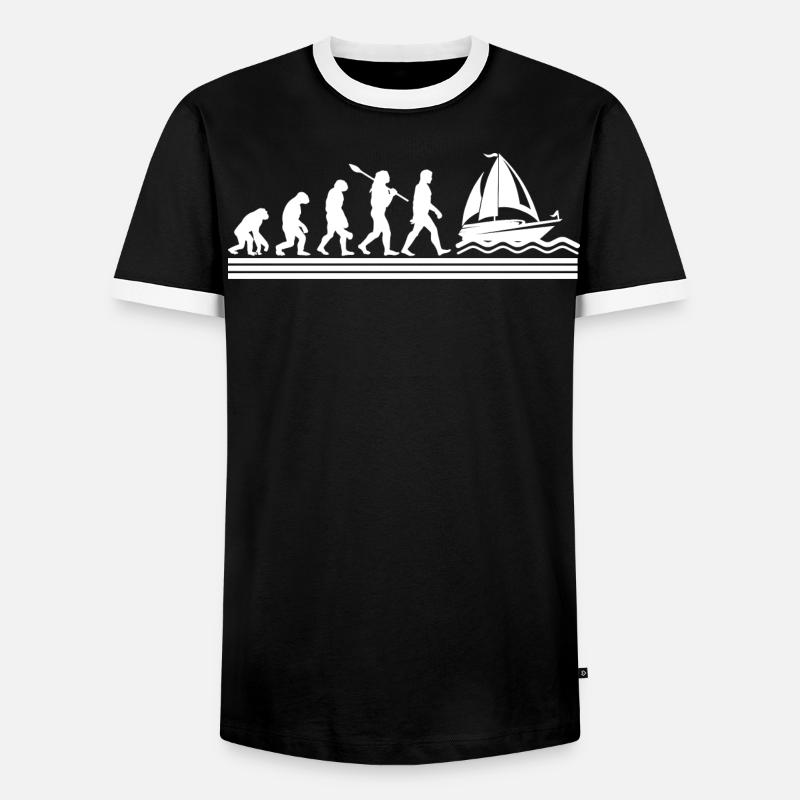 Segeln Segler Segelboot Evolution - Männer Kontrast-T-Shirt - Schwarz/Weiß