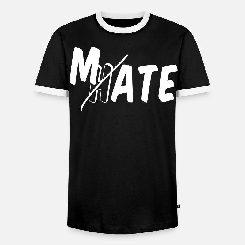 Mate - don’t hate - Männer Kontrast-T-Shirt - Schwarz/Weiß