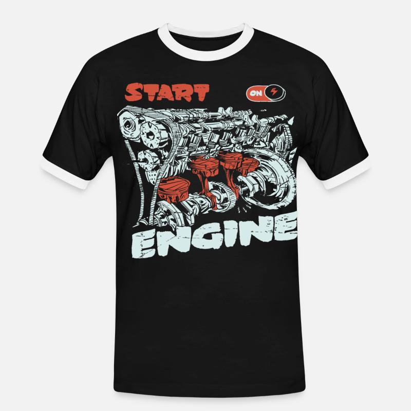 Start the engine, engine, engine - Men's Ringer Shirt - black/white