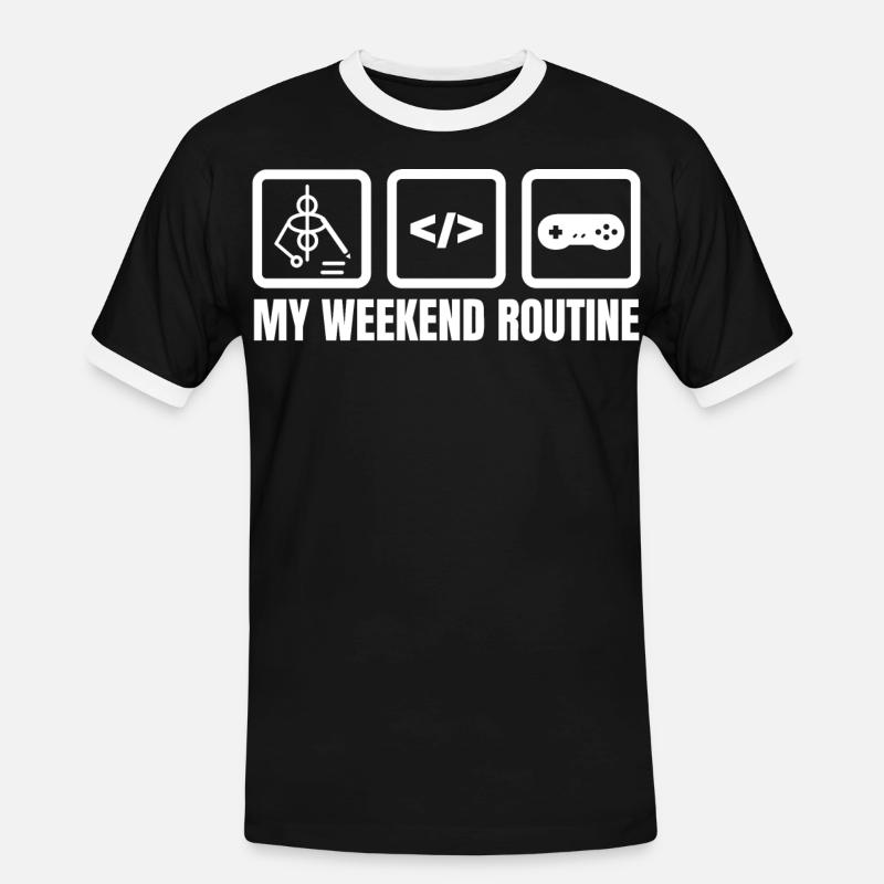 Meine Wochenendroutine - Männer Kontrast-T-Shirt - Schwarz/Weiß