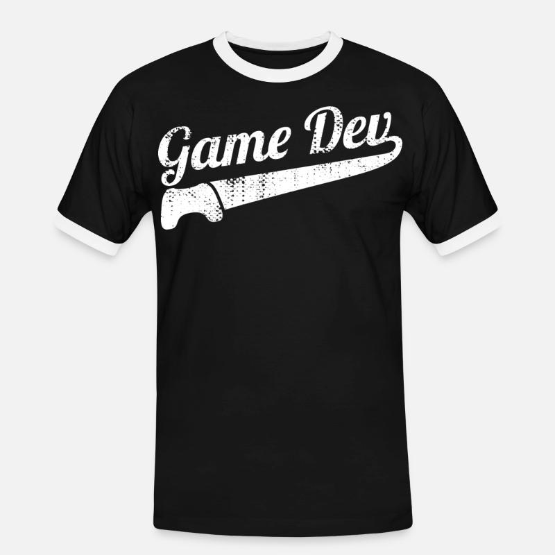 Game Developer - Men's Ringer Shirt - black/white