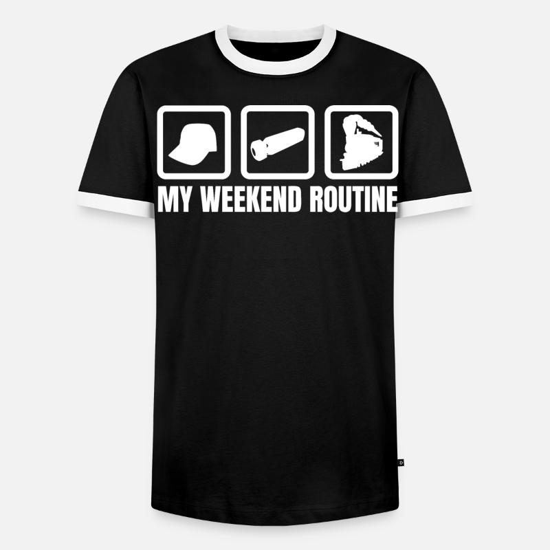 Meine Wochenendroutine - Männer Kontrast-T-Shirt - Schwarz/Weiß