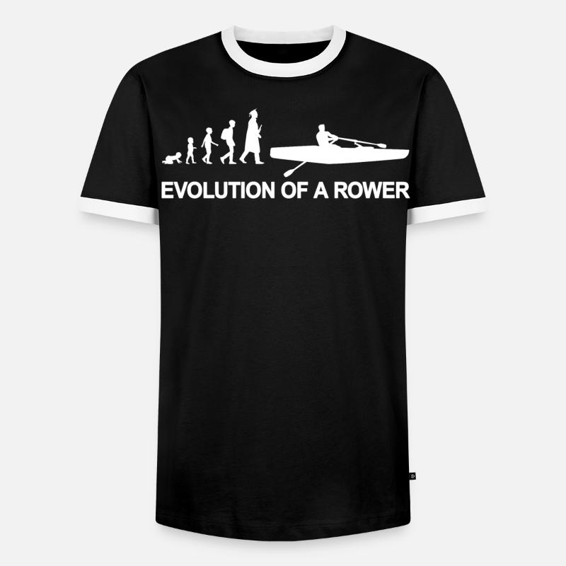 Kind zum Ruderer Evolution - Männer Kontrast-T-Shirt - Schwarz/Weiß
